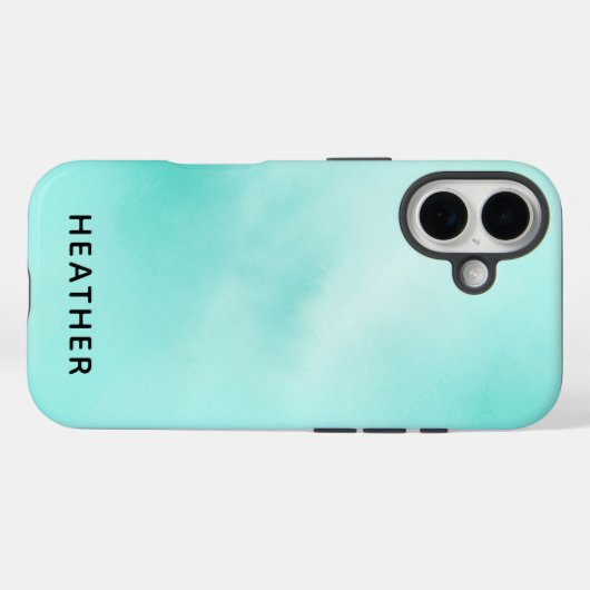 Beautiful Mint Green Personalized  Case-Mate iPhone Hülle (Rückseite (Horizontal))