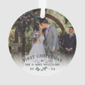 Beautiful Mistletoe Erste Weihnachtszeit Mr. & Mrs Ornament (Rückseite)