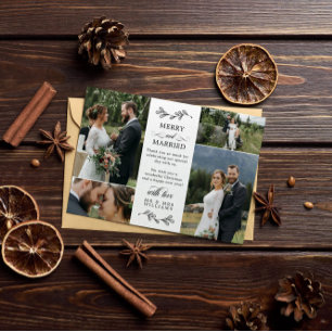 Beautiful Mistletoe Frohe Verheiratete Weihnachten Dankeskarte