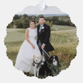 Beautiful Mistletoe Merry Verheiratetes Weihnachts Ornament Karte (Rückseite)