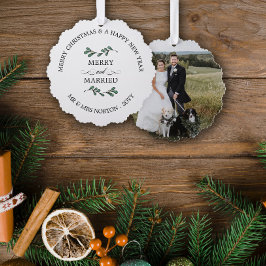 Beautiful Mistletoe Merry Verheiratetes Weihnachts Ornament Karte