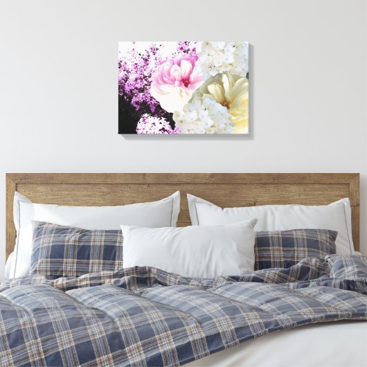 Beautiful Mixed Florals Canvas Print Leinwanddruck (Insitu (Schlafzimmer))
