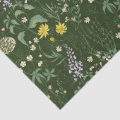 Beautiful Mixed Pastell Wildblumen Green Seidenpapier (Ausschnitt)