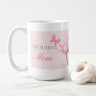 Beautiful Mom Mug with Butterfly and Flower Kaffeetasse