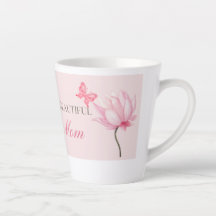 Beautiful Mom Mug with Butterfly and Flower