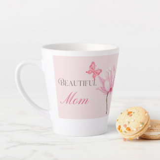 Beautiful Mom Mug with Butterfly and Flower Milchtasse