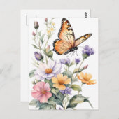 Beautiful Monarch Butterfly Watercolor Postkarte (Vorne/Hinten)