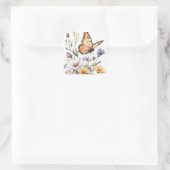 Beautiful Monarch Butterfly Watercolor Quadratischer Aufkleber (Tasche)