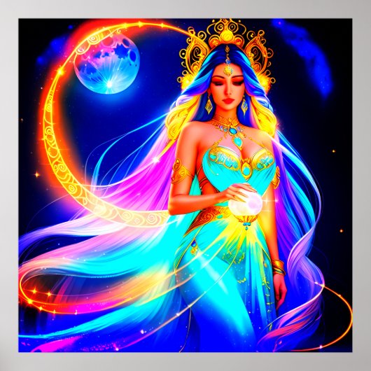 Beautiful Moon Goddess Poster (Vorne)