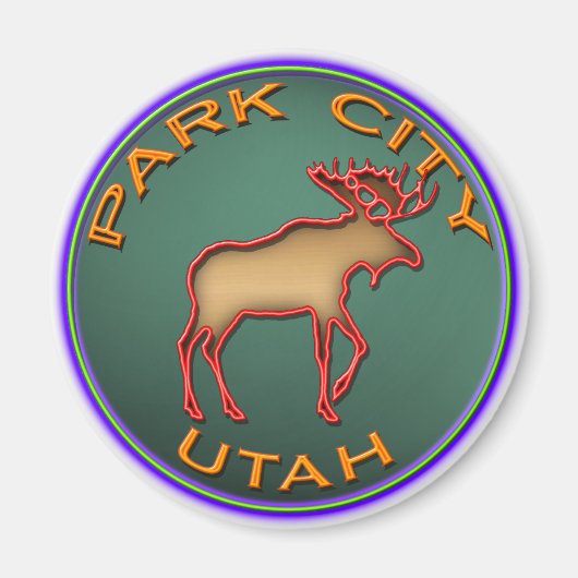 Beautiful Moose Medallion Park City Souvenir Magnet (Vorne)