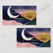 Beautiful Mountain River Moon Sunset Design Visitenkarte (Vorne/Hinten)