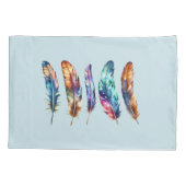 Beautiful Multicolor Boho Feathers - Blue Graphic Kissenbezug (Rückseite)