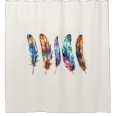 Beautiful Multicolor Boho Feathers - Graphic Art Duschvorhang (Vorderseite)