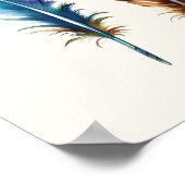 Beautiful Multicolor Boho Feathers - Graphic Art Poster (Ecke)