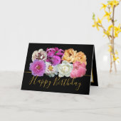 Beautiful Multicolor Peony Floral Bouquet Birthday Karte (Gelbe Blume)