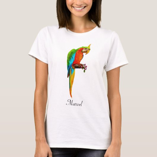 Beautiful Multicolored Macaw Bird T-Shirt (Vorderseite)