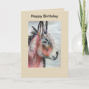 Beautiful multicoloured donkey Birthday Card Karte