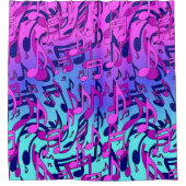 Beautiful Music Living Notes Pink Lila Blue Aqua Duschvorhang (Vorderseite)