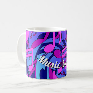 Beautiful Music Living Notes Pink Lila Blue Aqua Kaffeetasse