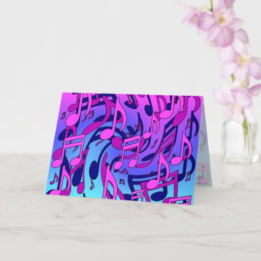 Beautiful Music Living Notes Pink Lila Blue Aqua Karte (Orchidee)