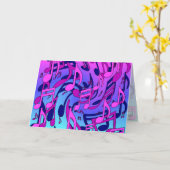 Beautiful Music Living Notes Pink Lila Blue Aqua Karte (Gelbe Blume)