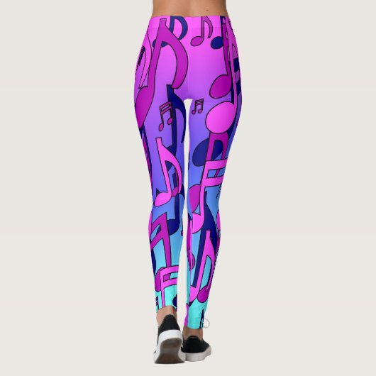 Beautiful Music Living Notes Pink Lila Blue Aqua Leggings (Rückseite)