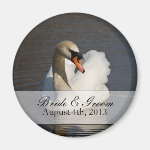 Beautiful Mute Swan Wedding Magnet