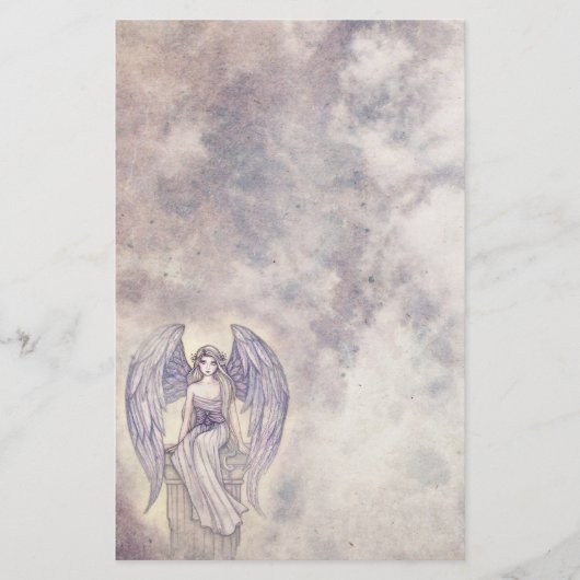 Beautiful Mystic Angel Stationary Briefpapier (Vorderseite)