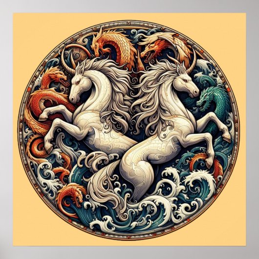 "Beautiful Mystical Horses" 47 V2 Poster (Vorne)
