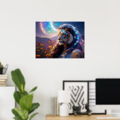 Beautiful Mythic Tiger Goddess with Saturn Rising Poster (Heimbüro)
