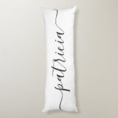 Beautiful NAME White Black Script Reversible Seitenschläferkissen (Rückseite (Vertikal))