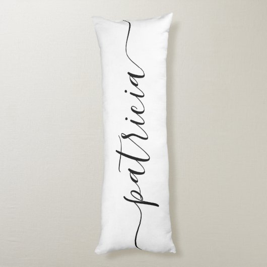 Beautiful NAME White Black Script Reversible Seitenschläferkissen (Rückseite (Vertikal))