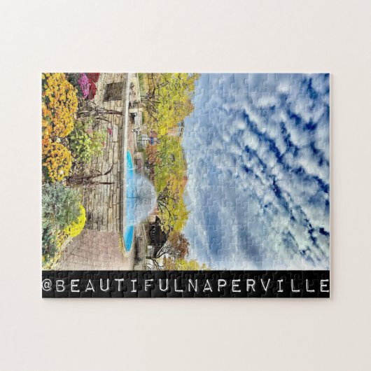 Beautiful Naperville - Cloudy Dandelion Fountain Puzzle (Horizontal)