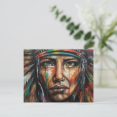 Beautiful Native American Postkarte (Stehend Vorderseite)