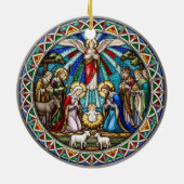 Beautiful Nativity Scene Holy Family Angel Keramik Ornament (Hinten)