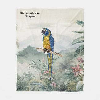 Beautiful nature inspired Endangered Macaw Fleecedecke