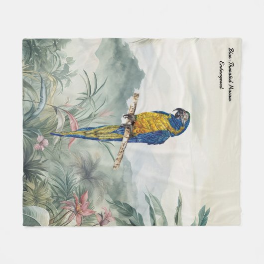 Beautiful nature inspired Endangered Macaw Fleecedecke (Vorderseite (Horizontal))