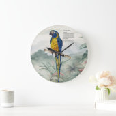 Beautiful nature inspired Endangered Macaw Große Wanduhr (Zuhause)