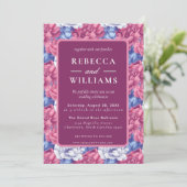 Beautiful Nature Peonies Wedding  Einladung (Stehend Vorderseite)