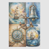 Beautiful Nautical Themed Decoupage Seidenpapier (Vorderseite)