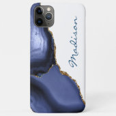 Beautiful Navy Blue Agate Personalisiert Case-Mate iPhone Hülle (Rückseite)