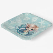 Beautiful Niedlich Blond Mermaid Geburtstag Pappteller (Gewinkelt)