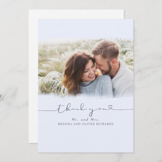 Beautiful Niedlich Dusty Blue Wedding Danke Ihnen (Vorne/Hinten)