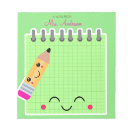 Beautiful Niedlich Green Teacher Wertschätzung Notizblock