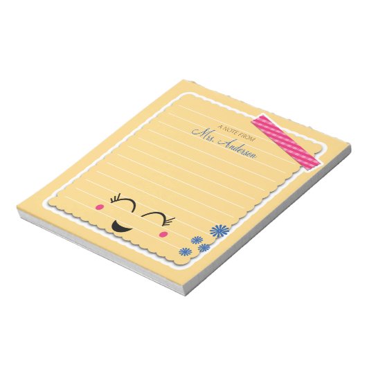 Beautiful Niedlich Orange Teacher Wertschätzung Notizblock (Rotiert)