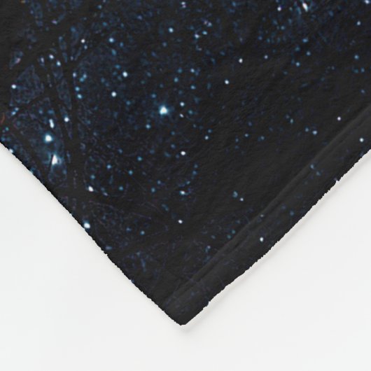 Beautiful night sky, Milky Way and the trees. Fleecedecke (Ecke)