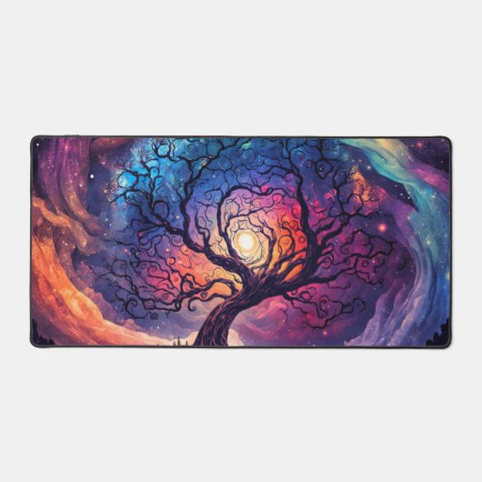 Beautiful Northern Lights Lit Sky Illustration Schreibtischunterlage (Vorderseite)