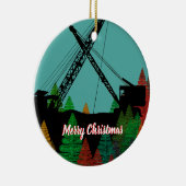 Beautiful Northwest Crane Operating Engineer Art Keramik Ornament (Rechts)