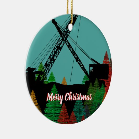 Beautiful Northwest Crane Operating Engineer Art Keramik Ornament (Rechts)