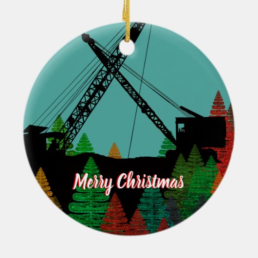 Beautiful Northwest Crane Operating Engineer Art Keramik Ornament (Hinten)